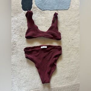 Youswim burgundy Eva high waisted two piece one size